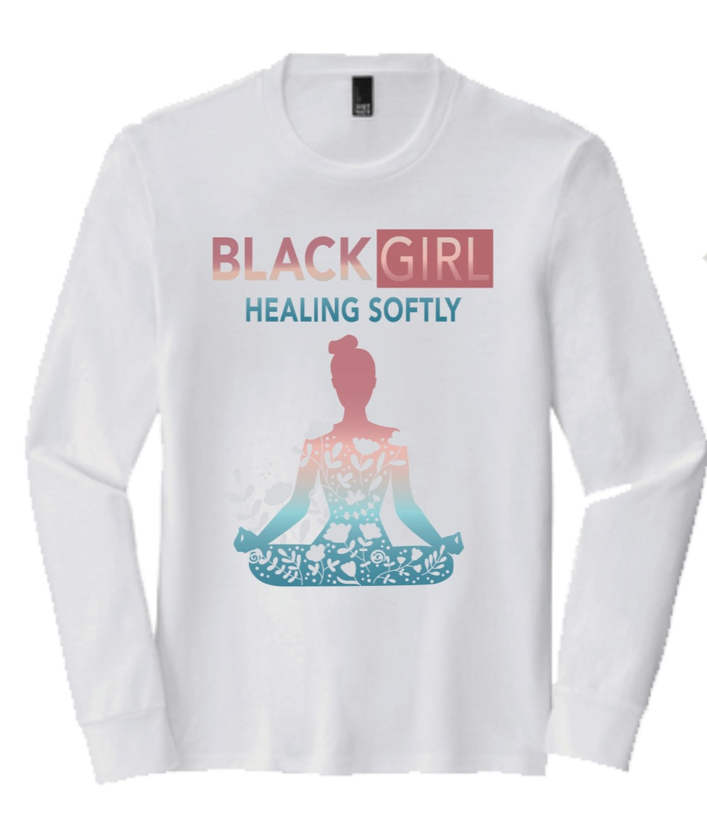 Black Girl Healing Softly Long Sleeve Shirt